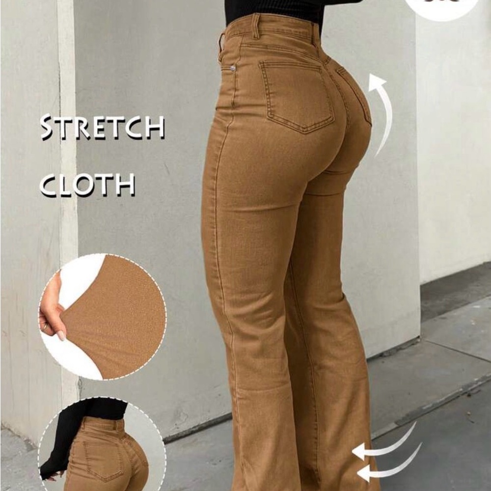 Women's Flare & Wide Leg Jeans - Tan